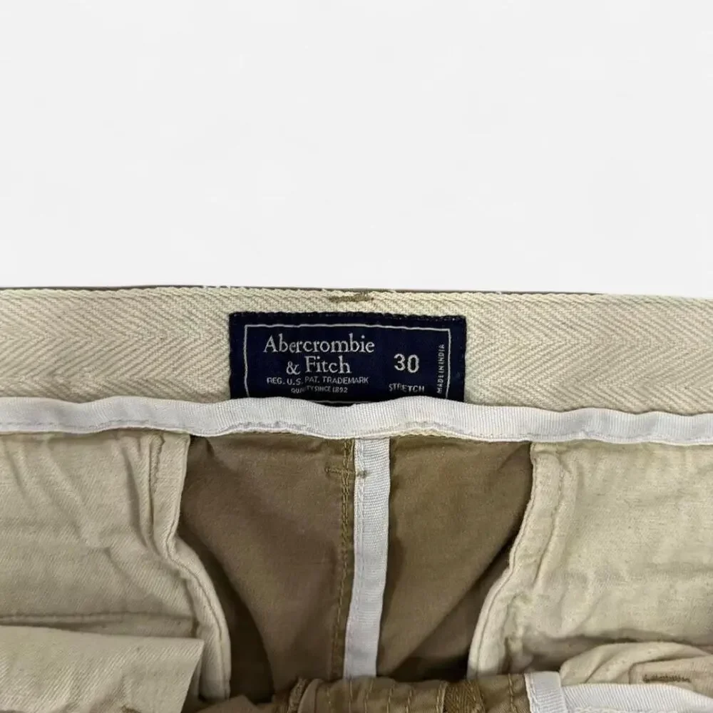 Abercrombie & Fitch Khaki Chino Shorts Men’s 30 Stretch Casual Preppy